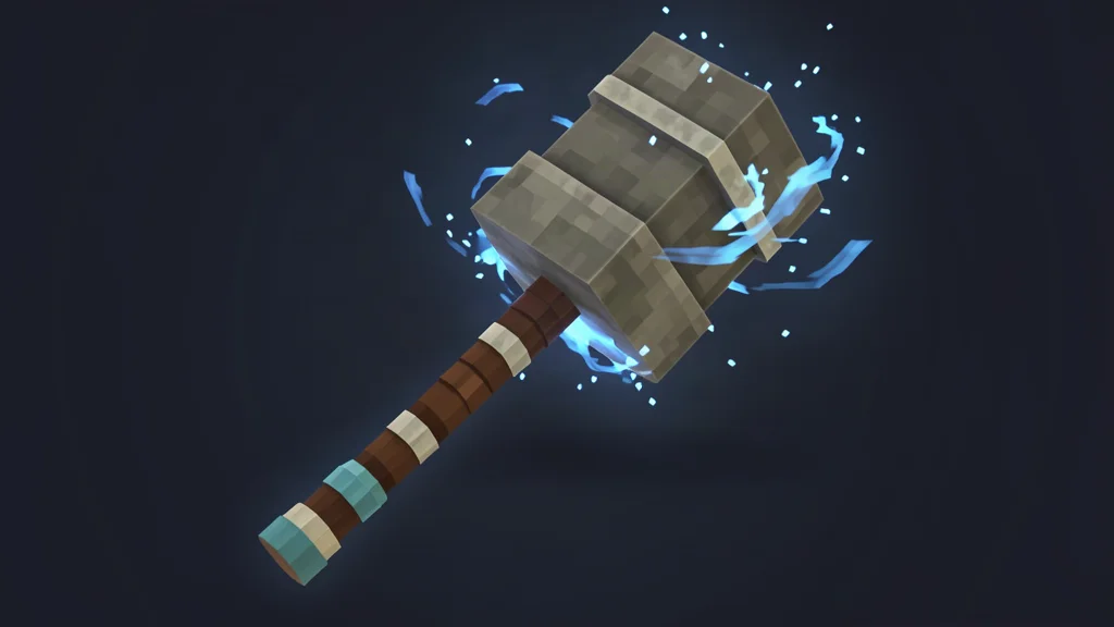 Minecraft Mace weapon with Breeze Rod handle